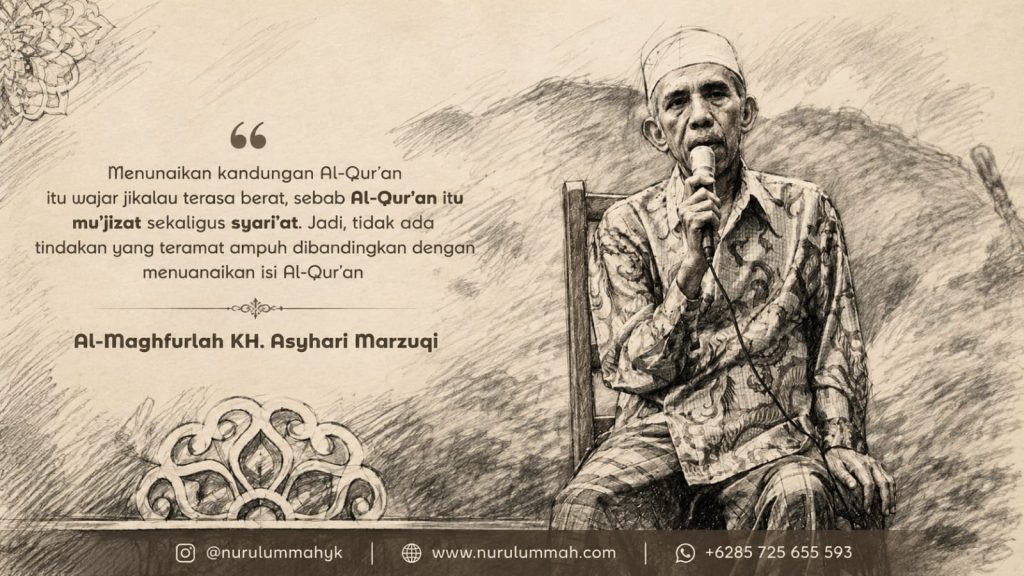 Ilustrasi Yai Azhari marzuqi sedang memberikan mauhidoh hasanah